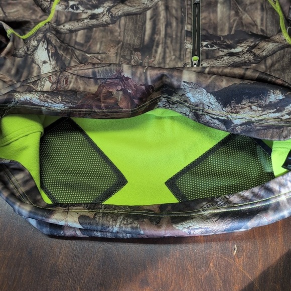 Under Armour Fleece Lined Heavy Shirt Sz Medium Camo Scent Control Mossy Oak - Picture 8 of 11